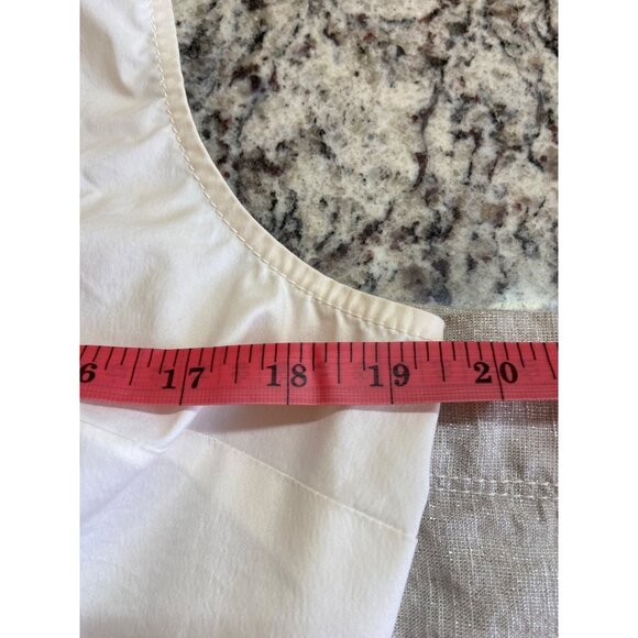 Loft Womens Dress Size 12 White Silver Sleeveless Ruffle Neck Textured Skirt Y2K - Picture 6 of 11